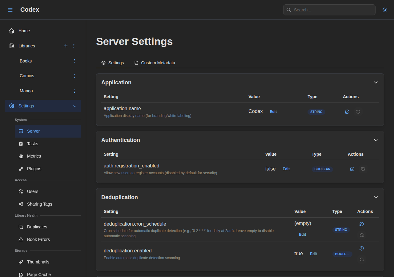 Server Settings